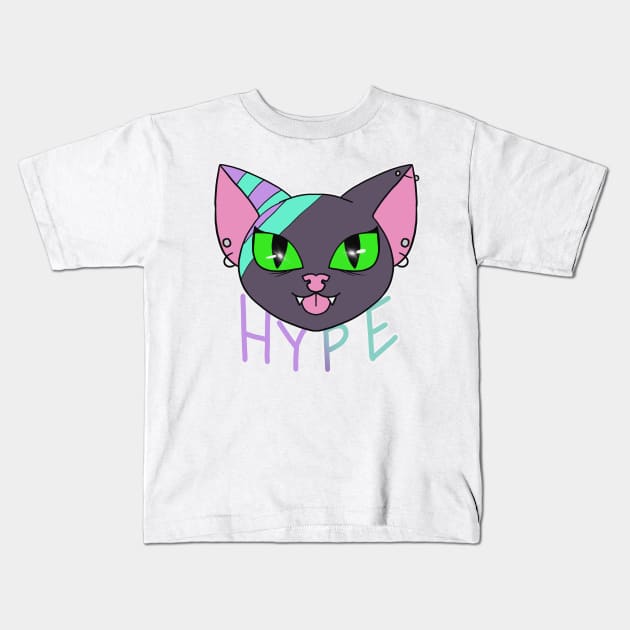 ZCP Hype Cat, Zombie Cheshire Productions Emote Kids T-Shirt by ZombieCheshire